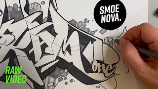 GRAFFITI SKETCH real time painting | RAW & UNCUT