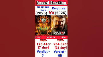 Good Bad Ugly Vs Empuraan Box Office Collection | Good Bad Ugly 7th day collection #shorts