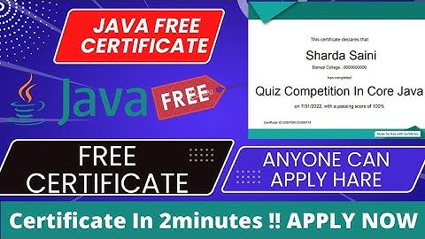 Free Core Java Certificate | Java Verified Certificate | Free Certificate