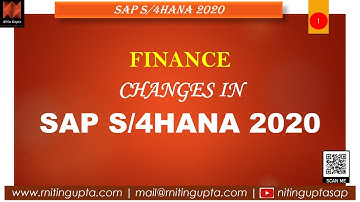 SAP S/4HANA 2020 - changes introduced in Finance