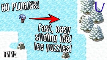 NO PLUGINS!  EASY RPG MAKER MV/MZ SLIDING ICE, ICE PUZZLES!