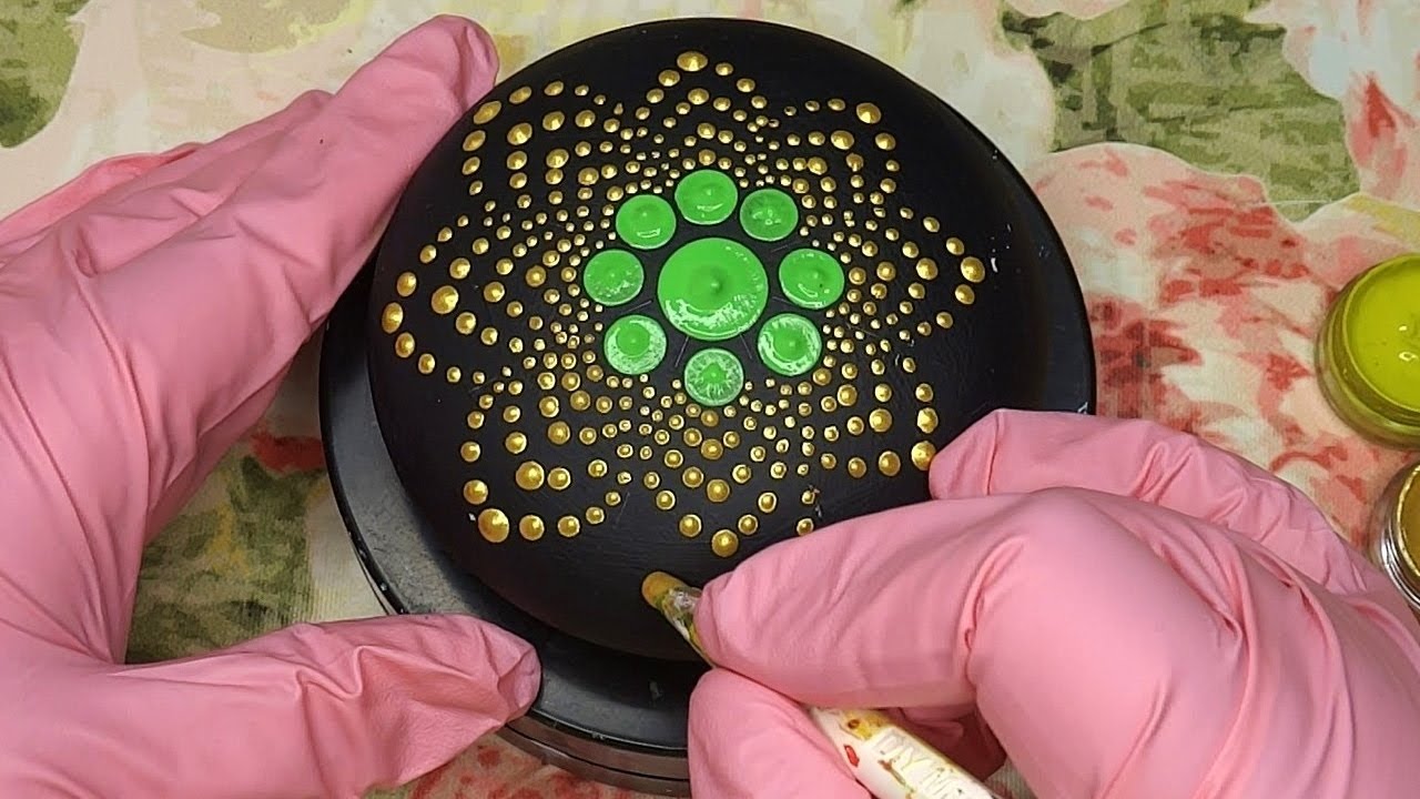 DIY How to Make a Mandala Stone | Painted Dotting Art | Satisfying Painting Rocks