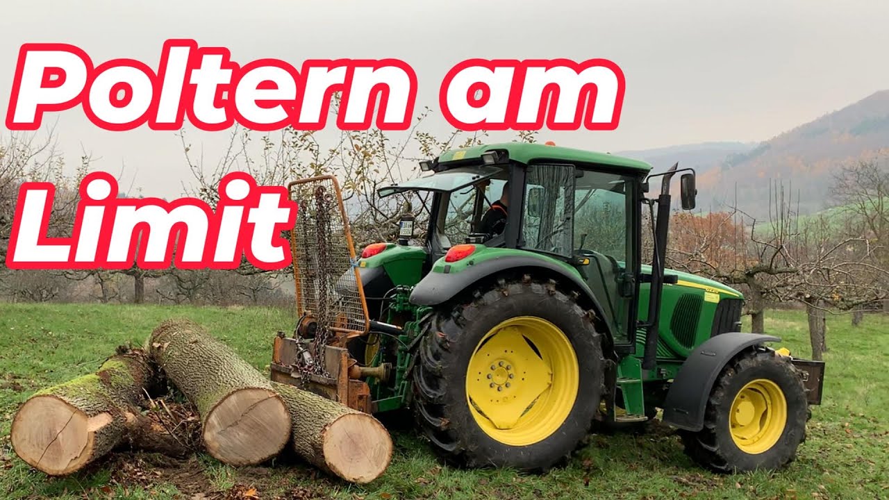 John Deere 6220 an Limit mit Ritter-Seilwinde