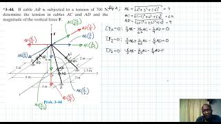 3–44 Equilibrium of a Particle (Chapter 3: Hibbeler Statics) Benam Academy