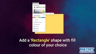 91 Add a rectangle shape with fill colour of your choice