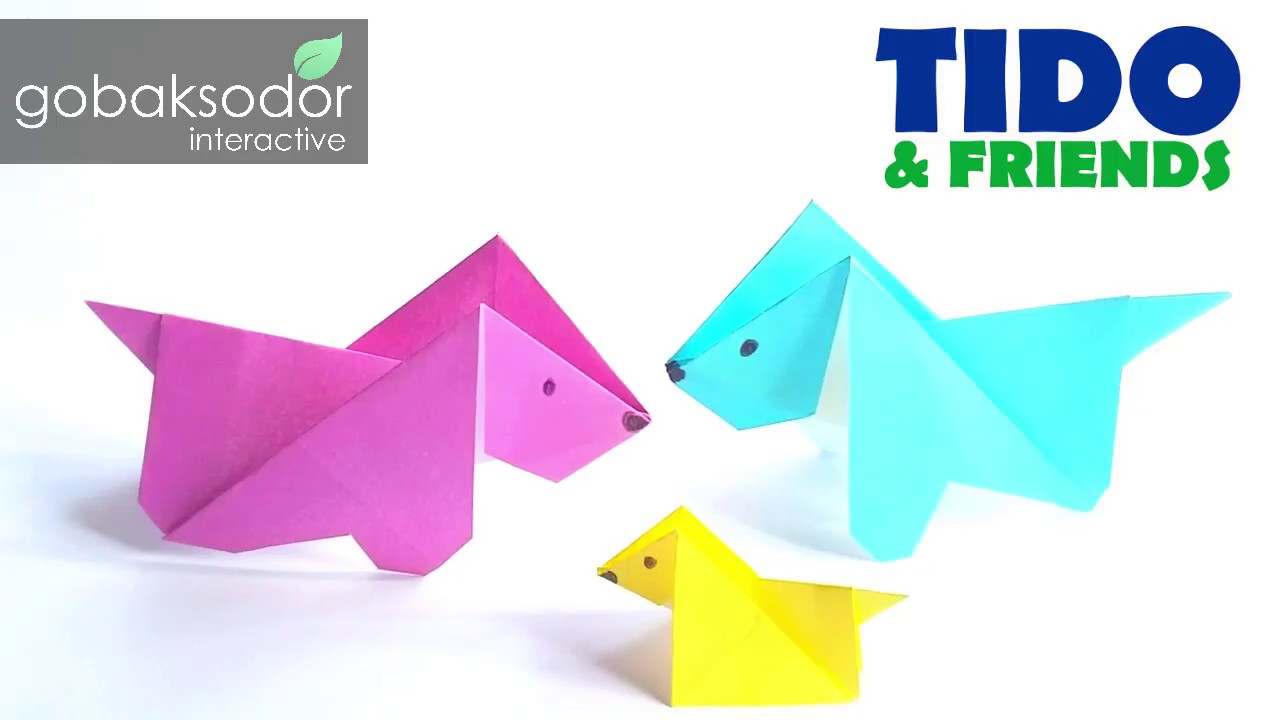 Cute Dog Origami Tutorial Easy For Kids Diy Paper Crafts Cara