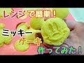 レンジで簡単！ダイソーのミッキー型で可愛いケーキ作ってみた！