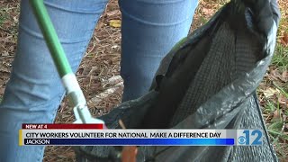 Let’s Make a Difference Day volunteers cleanup litter in Jackson