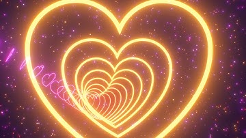 Slowly Travel Through Pink And Gold Endless Rainbow Heart 3D Tunnel 4K DJ Visuals Loop Background