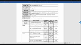 Session Plan Example