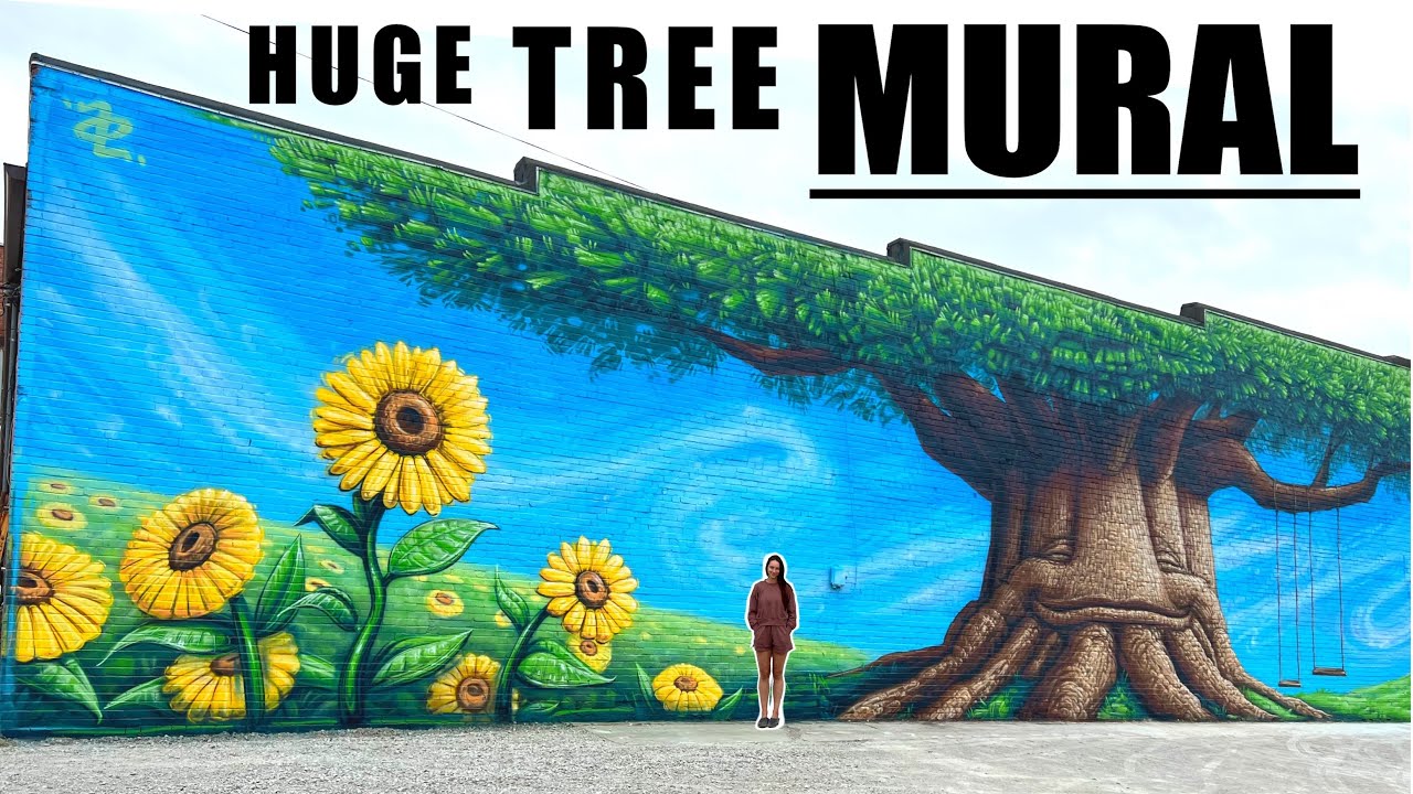 7 DAYS - I painted a BIG tree mural in Kansas (Osawatomie)