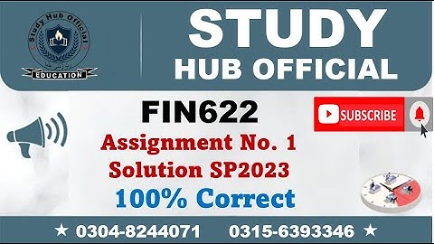 FIN622 Assignment 1 Solution Spring 2023, FIN622 Assignment 1 solution 2023, FIN622 assig 1 solution