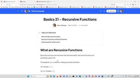 Basics 21 - Recursive Functions - F# - Think Functionally