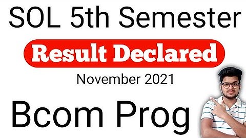 DU SOL 5th Semester Bcom Program OBE Result Declared November 2021