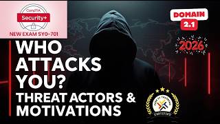 CompTIA Security+ SY0-701 Domain 2.1 | Threat Actors & Motivations Explained ⚔️ News
