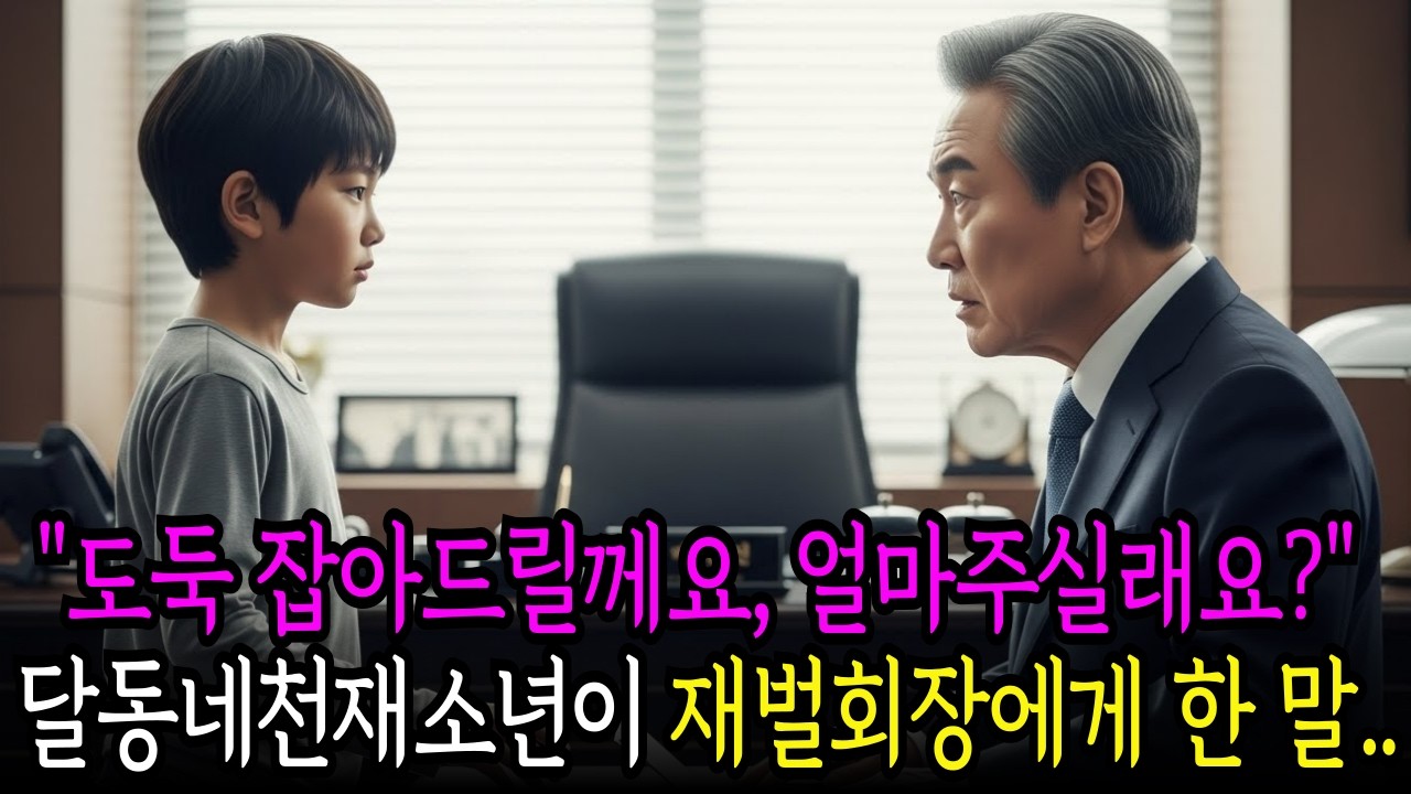 “제가 도둑잡아드릴께요.. 얼마주실래요?” 달동네천재소년이 자기가도둑잡아주겠다고 백만장자 재벌회장님에게 제안하는데..|오디오북 |노후사연 |반전사연|시니어사연|인생이야기|