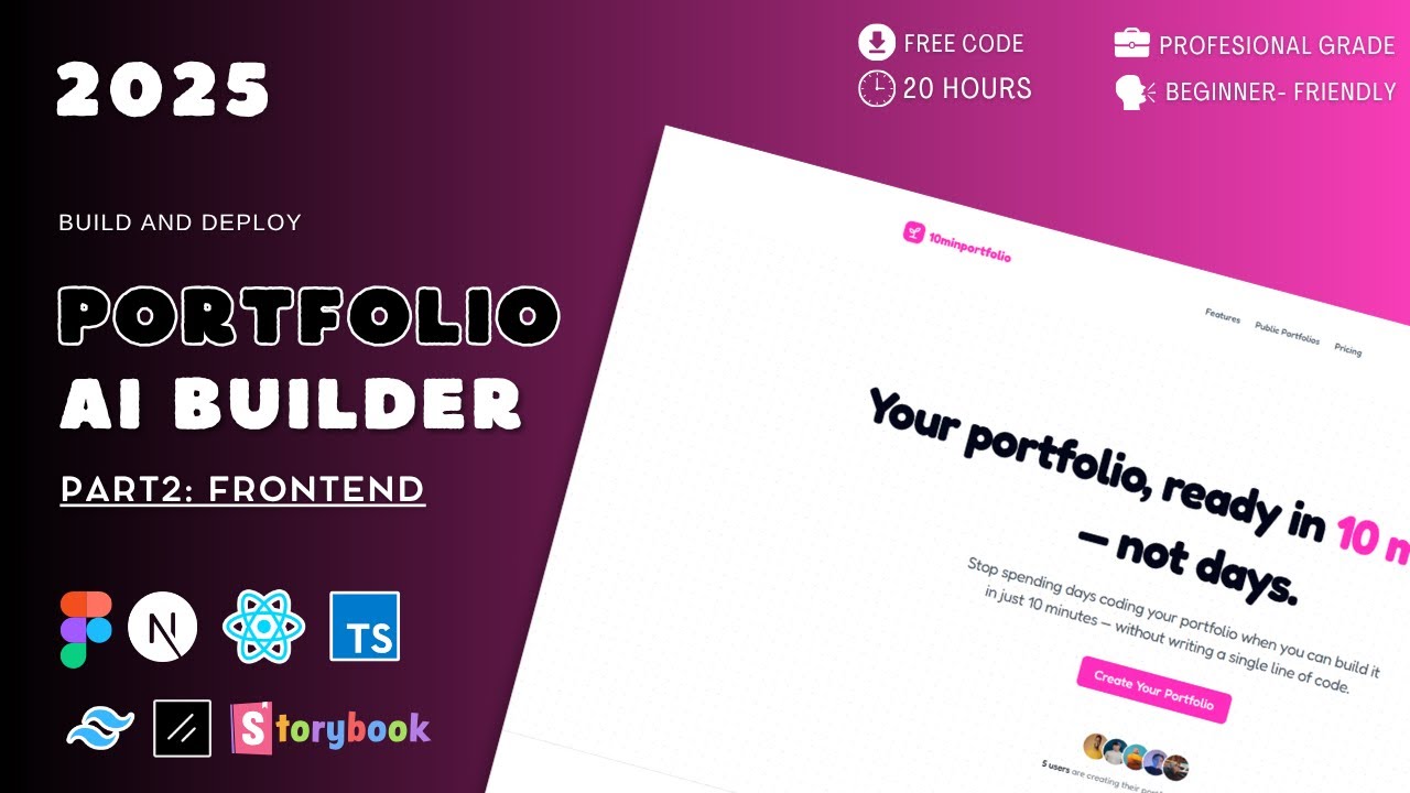 Build a Full Stack SASS AI Portfolio Builder with React, Nextjs ...