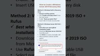 Windows Server 2019 Recovery Disk tutorial. #server2019