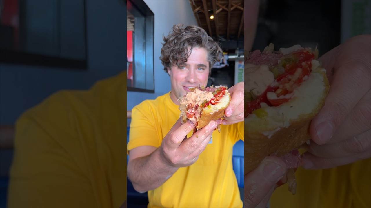 The “DEVOUR” HEARTBURN KNISHWICH from Lido Kosher Deli on Long Island, NY!!! 💪 #DEVOURPOWER