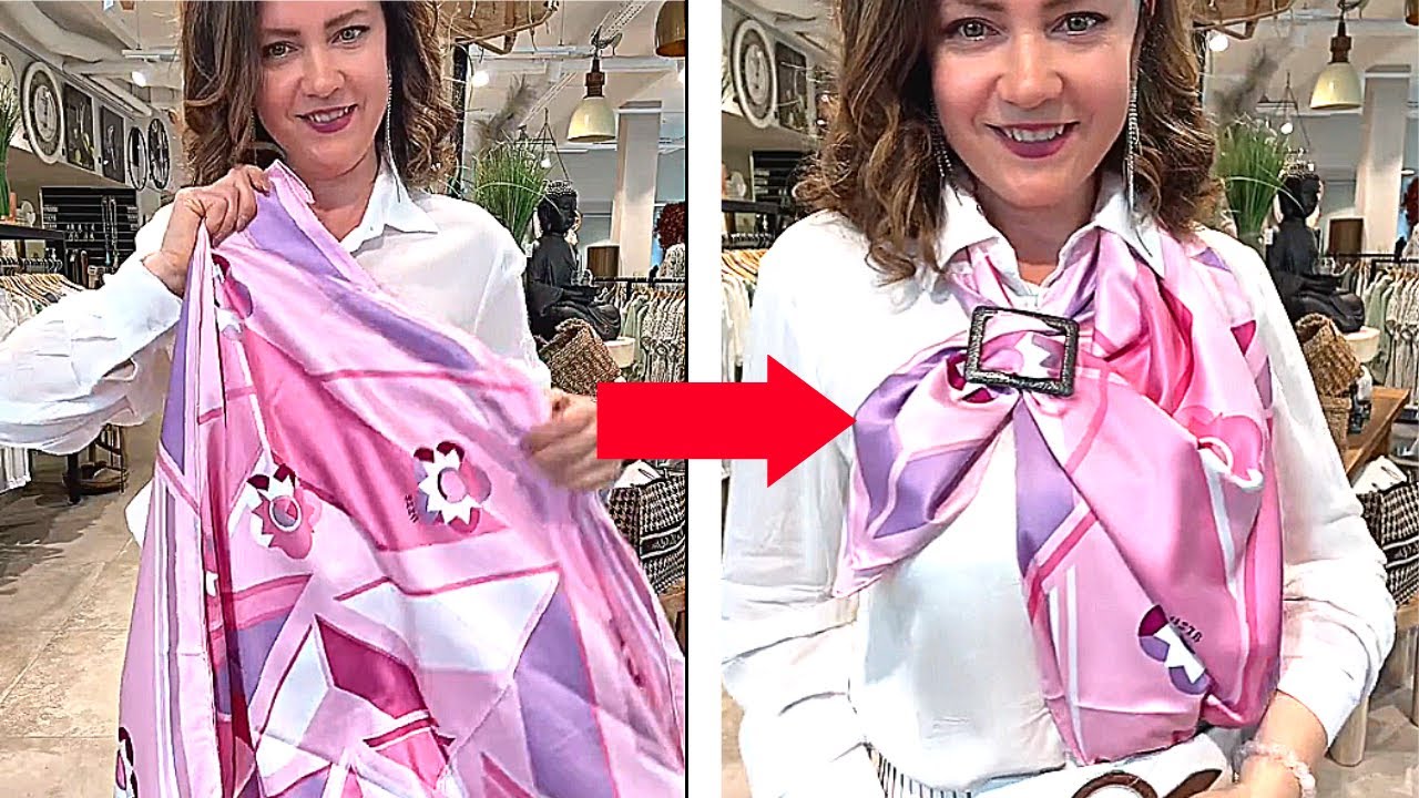 5 Creative Ideas for Using a Scarf on Your Blouse | Tips & Hacks for Women #56