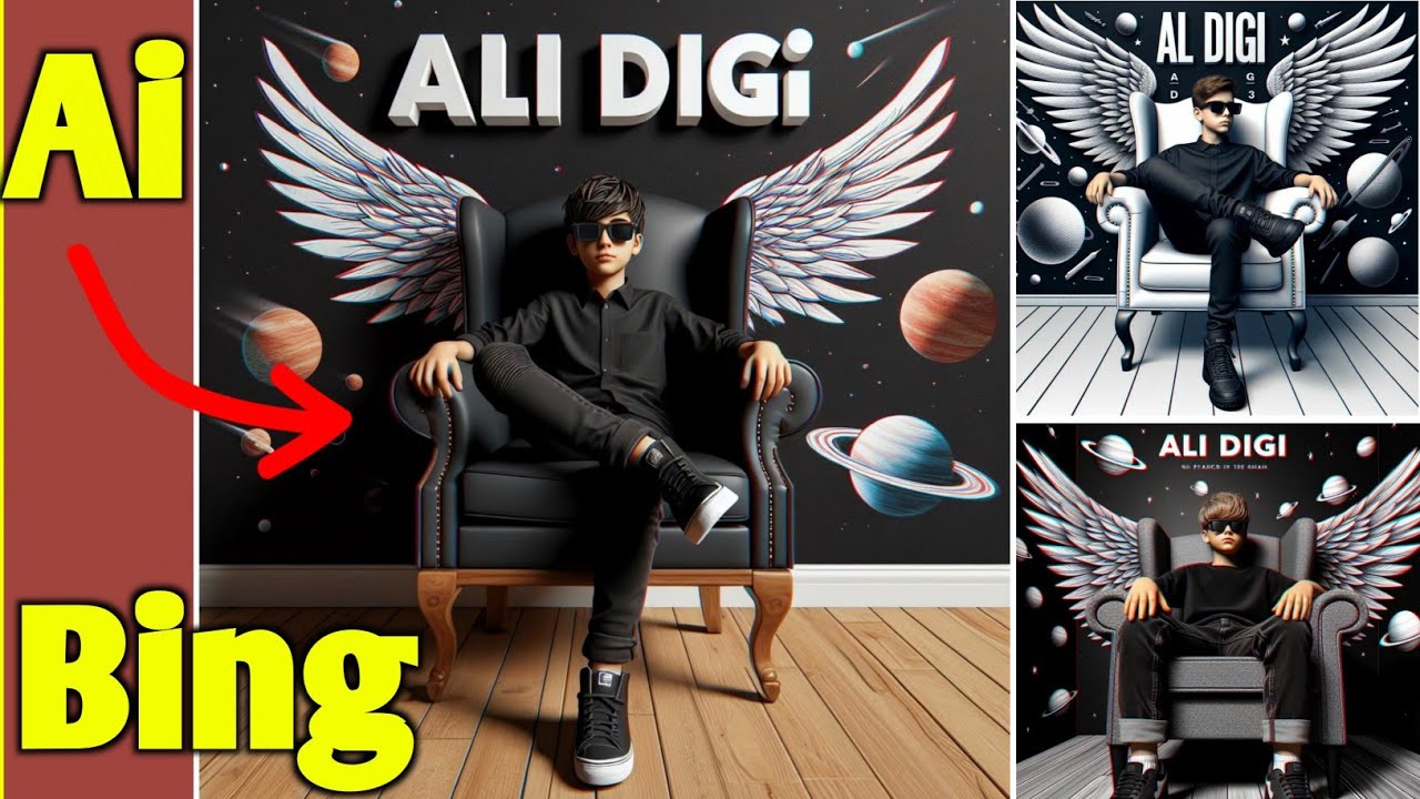 Wing behind the picture image create ai| bing image createor|king chair