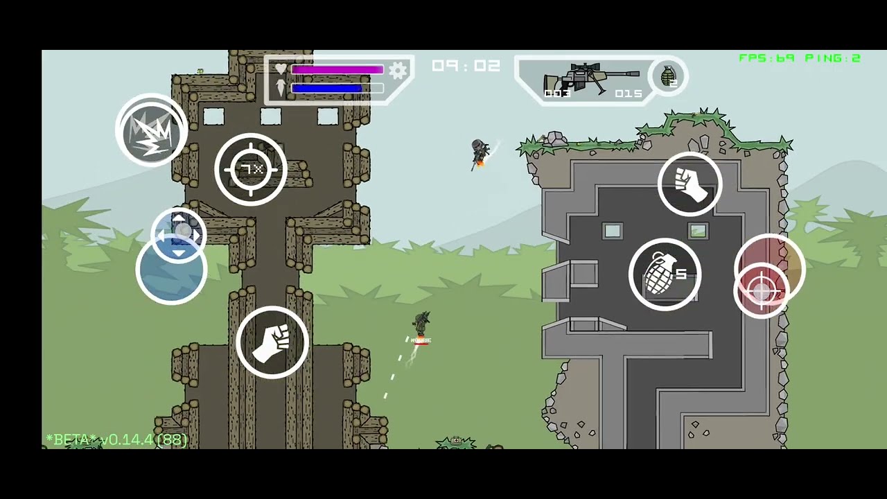 Mini militia classic PRO predator 😎 VS PRO Noobe 💩