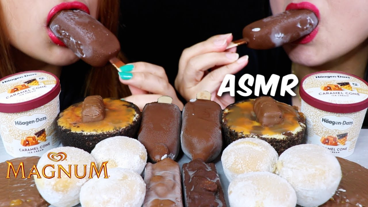 ASMR CARAMEL PARTY (MAGNUM ICE CREAM, SNICKERS, TWIX, CHEESECAKE, MOCHI) 리얼사운드 먹방 | Kim&Liz ASMR
