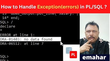 Exception Handling in PLSQL | Oracle PLSQL