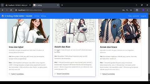 Aplikasi E-Voting Web MAN 1 Agam Dengan Boostrap dan PHP/MySQL