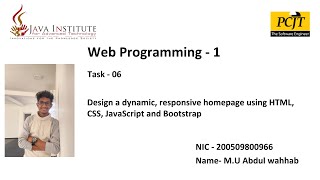 Web Project Task 06 | 1st Year | Semester 01 | Java Institute