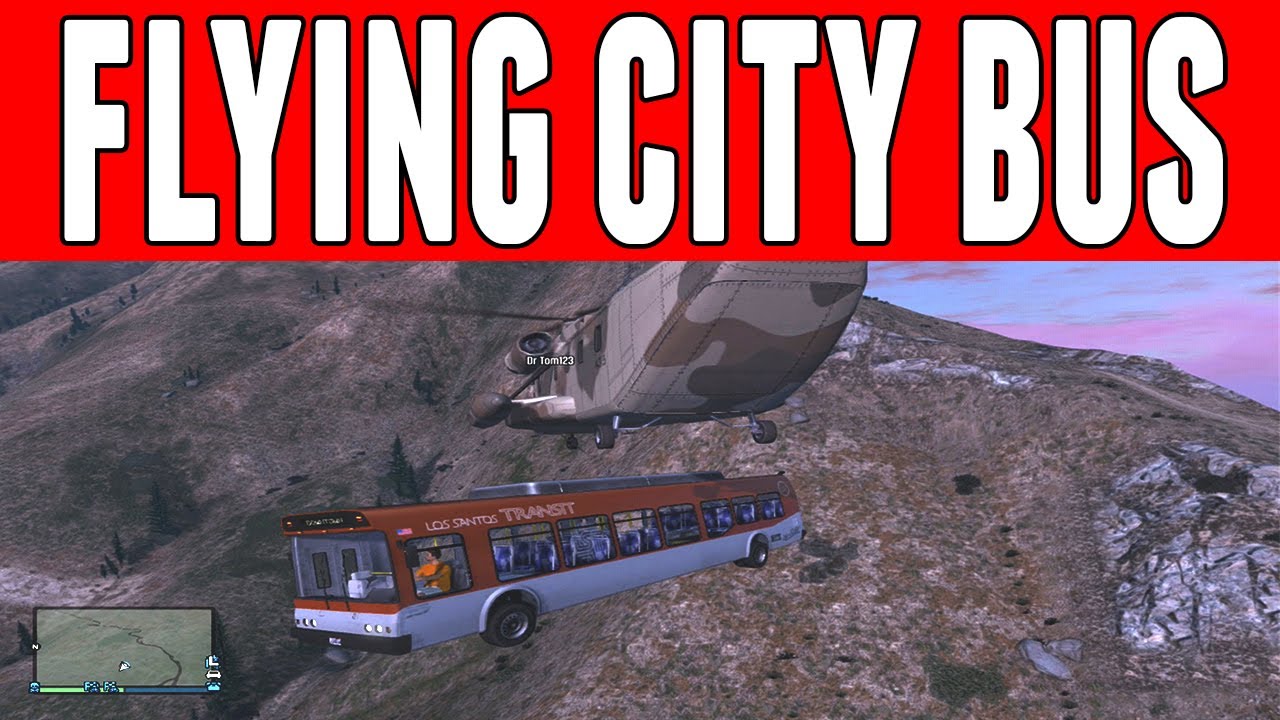 Grand Theft Auto 5 Flying A City Bus (Happy New Year 2014)