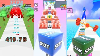 512T vs 524K 😱 Jelly Run vs Jelly Tube Run vs Number Merge Run 419,7B Gameplay 