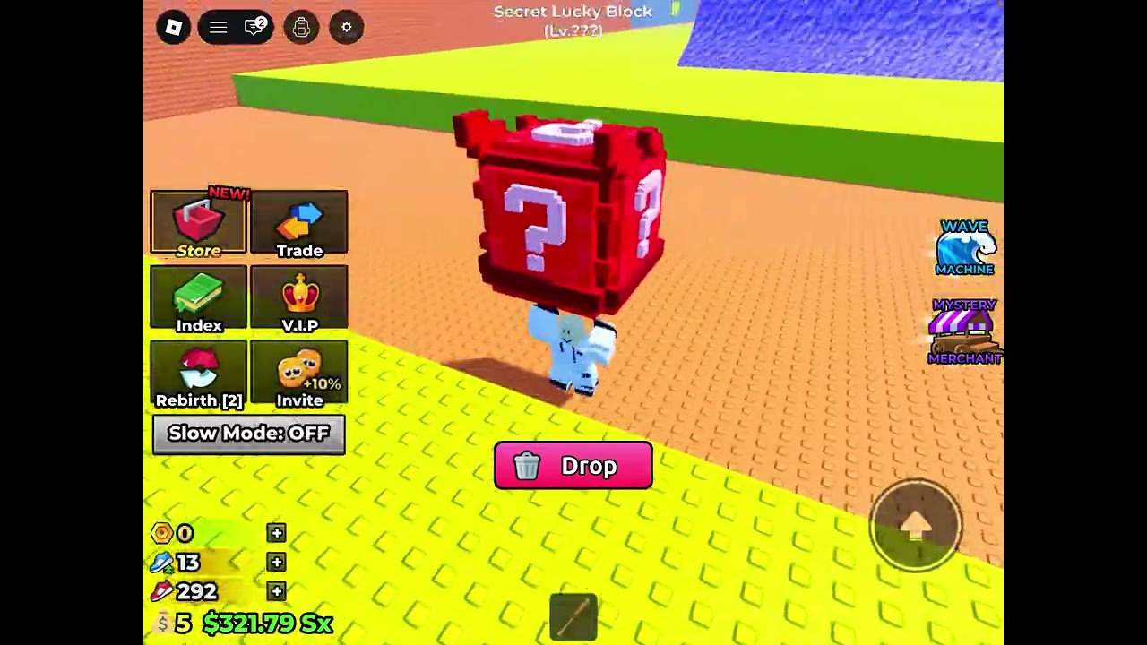 Robloxmikey escape tsunami  for brainrots ( got 2 secret lucky blocks )