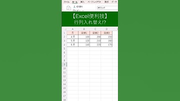 【Excel便利技】行/列入れ替え!? #shorts #excel #エクセル #便利技 #仕事効率化