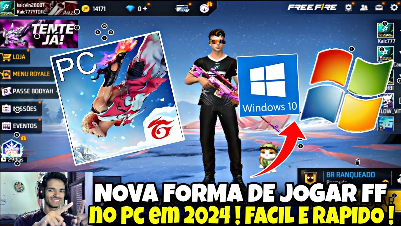 COMO BAIXAR FREE FIRE NO NOTEBOOK E PC FRACO NA NOVA ATUALIZAÇÃO