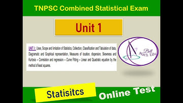 TNPSC | Statistics | Unit 1 | TNPSC CSS Exam Online Test Series | free of cost