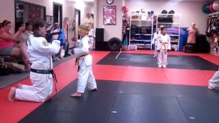 Tiny Tiger Beginner Taekwondo Students Pad Drill ATA Family Martial Arts Centennial Colorado