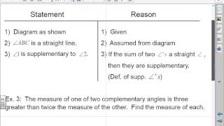Honors Geometry: 2-2: Complementary and Supplementary Angles