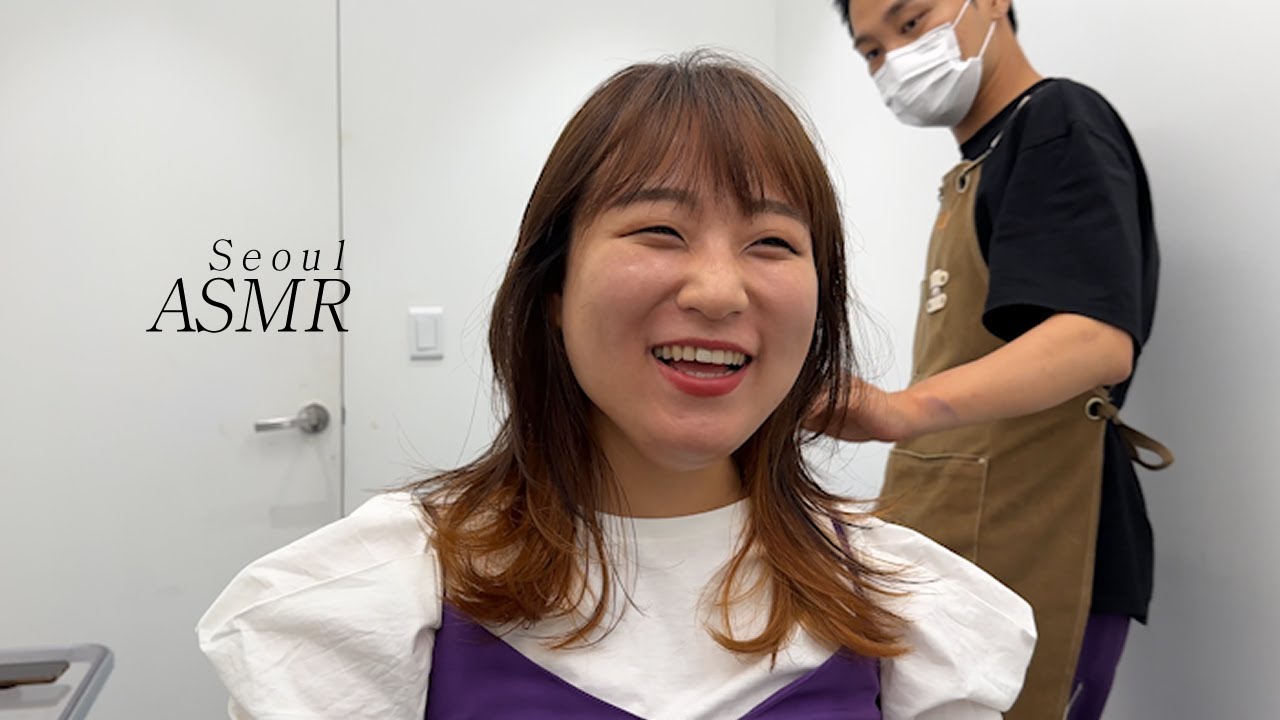 ASMR 💈 Hair cut sound with gooood girl ️ South Korea's hairdresser