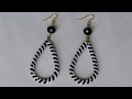 Como hacer aretes con  mostacilla blanco y negra /DIY Tutorial beaded earrings