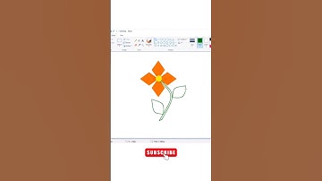 How to draw flower on Computer 🌻| Subscribe if you like the video❤️ #drawing  #shorts #mspaint