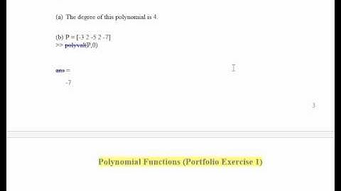 Polynomial Functions Portfolio Exercise 1