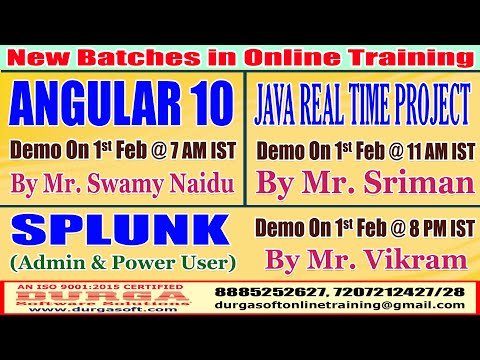 New Batches in Online Training @ DURGASOFT
