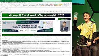 How I won the 2023 Microsoft Excel World Championships