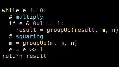 Modular Exponentiation using Square and Multiply Algorithm