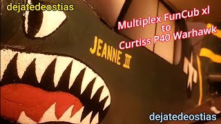 Funcub xl turns into Curtiss P40, fly, crash, restore job