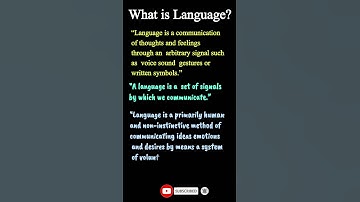 What is Language? Definitions || #language#linguistics