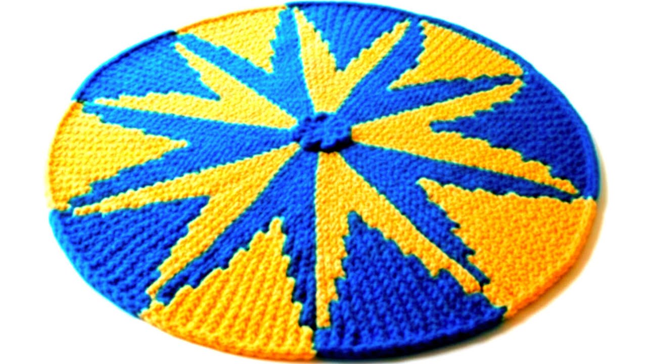 33 फंदों का Round Shape पायदान बनाने का तरीका | Round shape doormat ( on request ) Design No 4.1