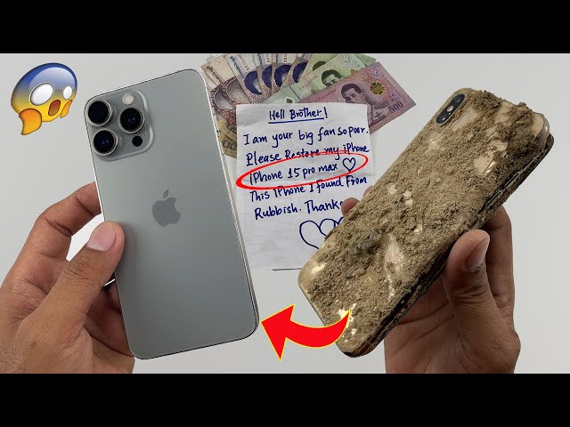 Restore Destroyed iPhone Xs Max  into iPhone 15 Pro Max For Poor fan ! class=