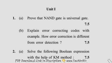 MCA 1st Sem Reappear Digital Electronics Question Paper